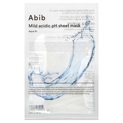 Product Image for Abib, Mild Acidic pH Beauty Sheet Mask, Aqua Fit, 1 Mask, 1.01 fl oz (30 ml)