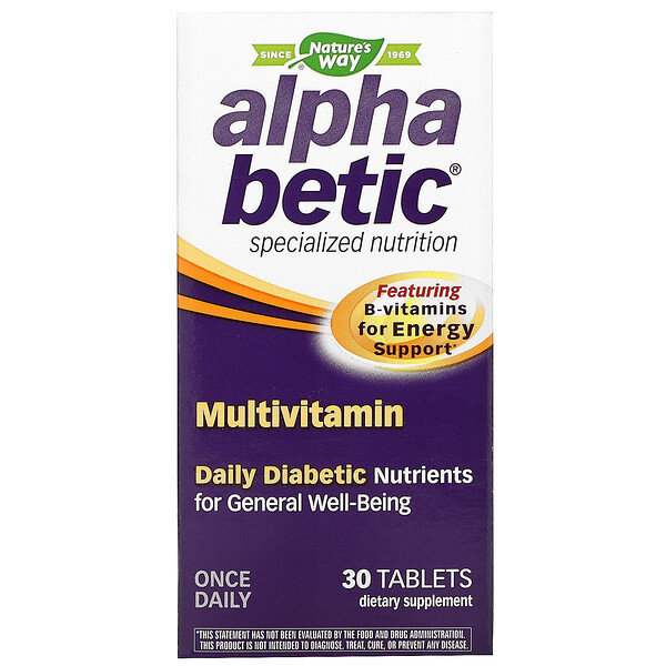 Nature's Way, Alpha Betic, мультивітаміни, 30 таблеток