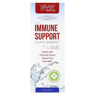 American Biotech Labs, Silver Biotics®, dagligt immunstödjande tillskott med SilverSol Technology®, 50 mcg, 473 ml