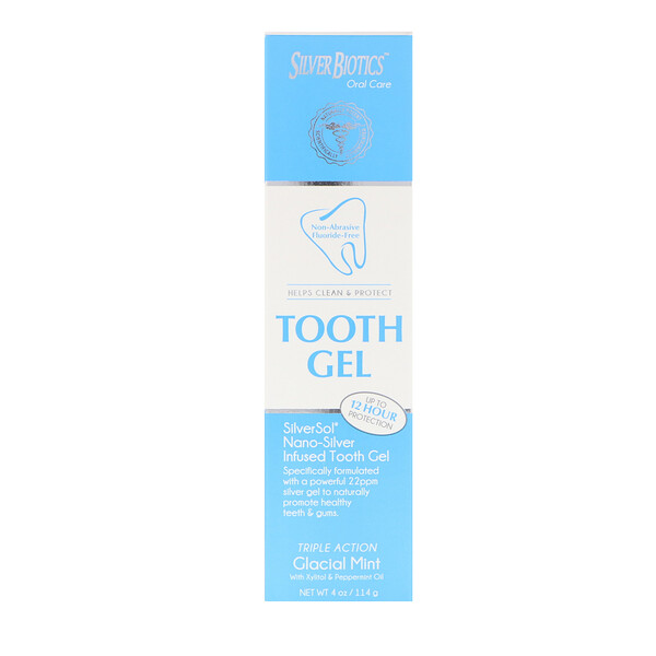 American Biotech Labs‏, Silver Biotics, Tooth Gel, Glacial Mint, 4 oz (114 g)