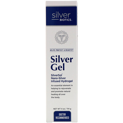 American Biotech Labs Silver Biotics, Silver gel, гидрогель с добавкой SliverSol с нано-серебром, 4 жидких унции (114 г)