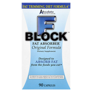 Absolute Nutrition, FBlock™, Suplemento para absorber grasas, Fórmula original, 90 cápsulas