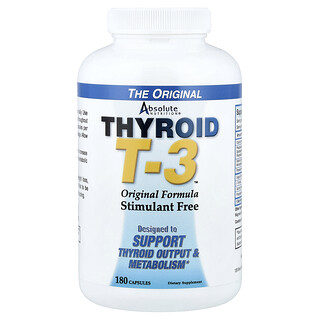 Absolute Nutrition, Thyroid T-3™, Originalformel, 180 Kapseln