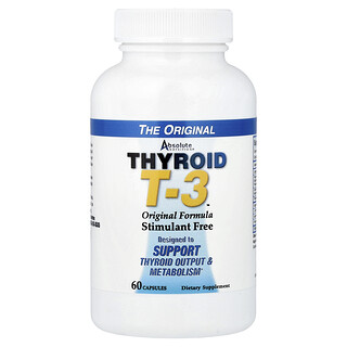 Absolute Nutrition, Thyroid T-3™, Fórmula original, 60 cápsulas
