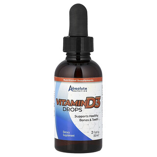 Absolute Nutrition, Vitamina D3 en gotas, 5000 UI, 60 ml (2 oz. líq.)