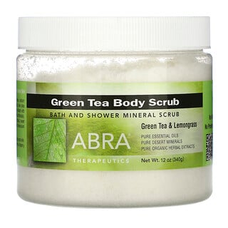 Abra Therapeutics, Exfoliante corporal de té verde, té verde y citronela, 10 oz (283 g)
