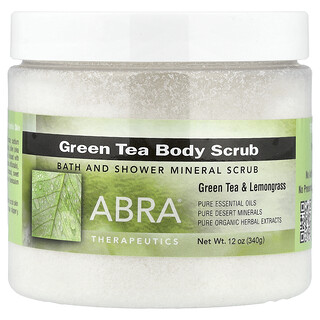Abra Therapeutics, Green Tea Body Scrub, Green Tea & Lemongrass, 12 oz (340 g)