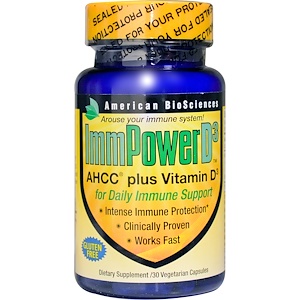 Отзывы о Американ Биосайэнс, ImmPower D3, AHCC Plus Vitamin D3, 30 Veggie Caps