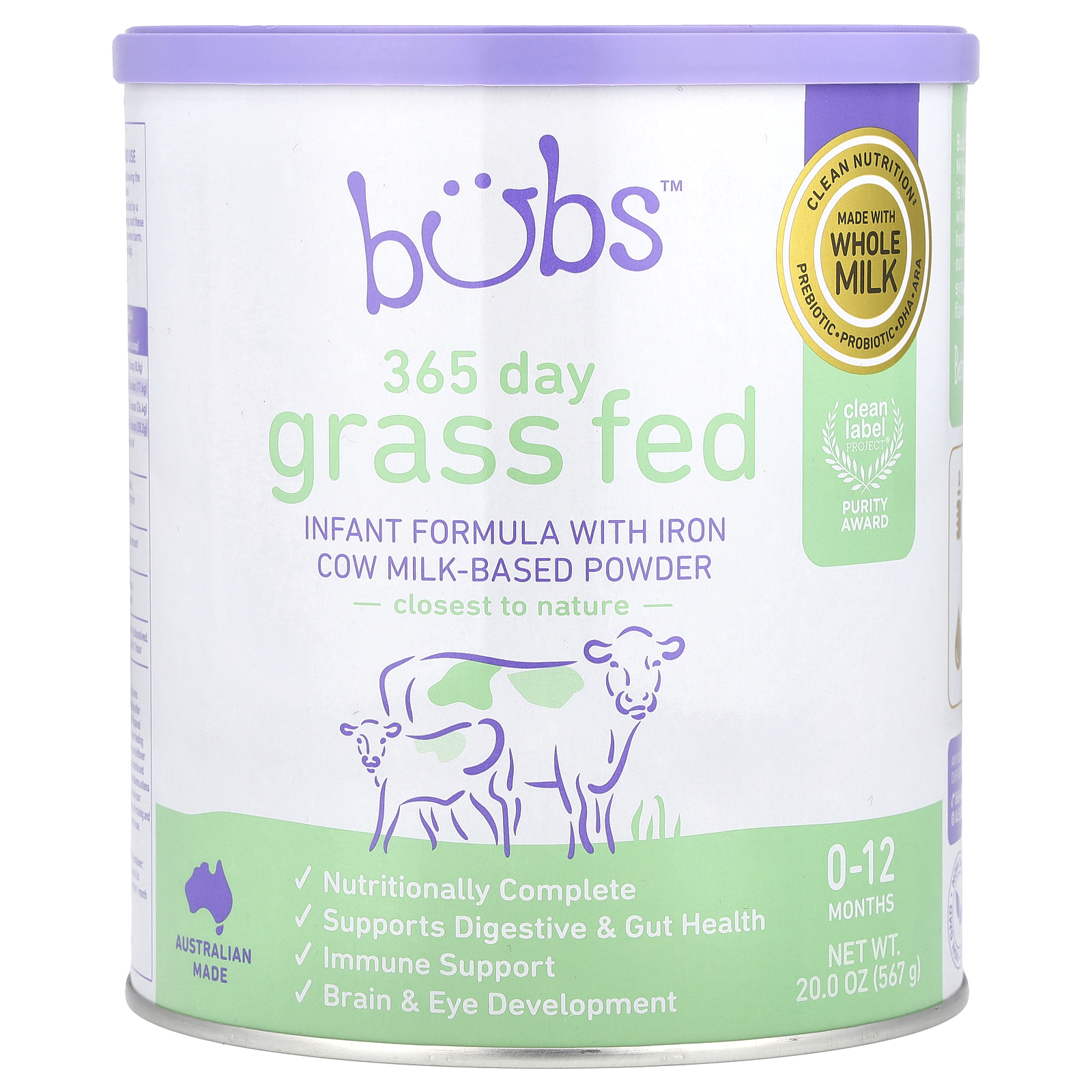 365 Day Grass Fed, Infant Formula With Iron Cow Milk-Based Powder