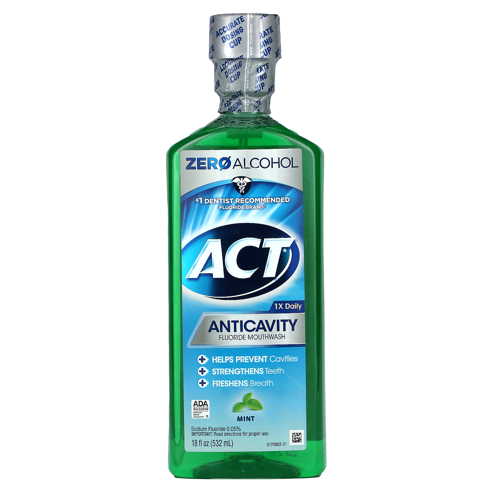 thumbnail image 2 of ACT Anticavity Fluoride Mouthwash, Triple Action Mint 2 of 11