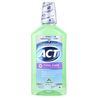 ACT, Total Care Anticavity Fluoride Mouthwash, Alcohol Free, Fresh Mint, 33.8 fl oz (1 L)