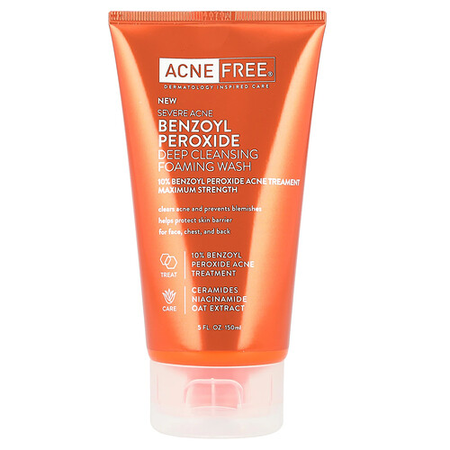 Acne Free Severe Acne, Deep Cleansing Foaming Wash, Maximum Strength, 5 fl oz (150 ml)