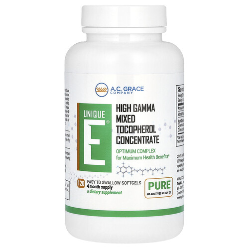 A.c. Grace Company Unique E, High Gamma, Mixed Tocopherol Concentrate, 120 Softgels