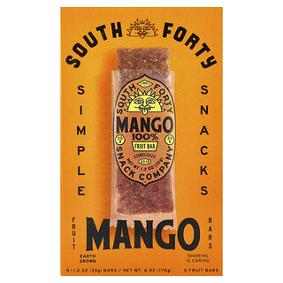 South Forty Snack Company, Baton owocowy, 100% mango, 5 batonów po 35 g