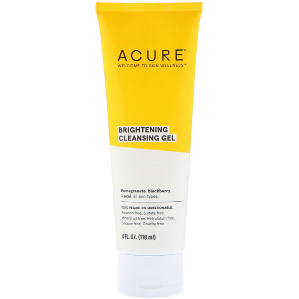 Acure, Brightening Cleansing Gel, 4 fl oz (118 ml) - iHerb