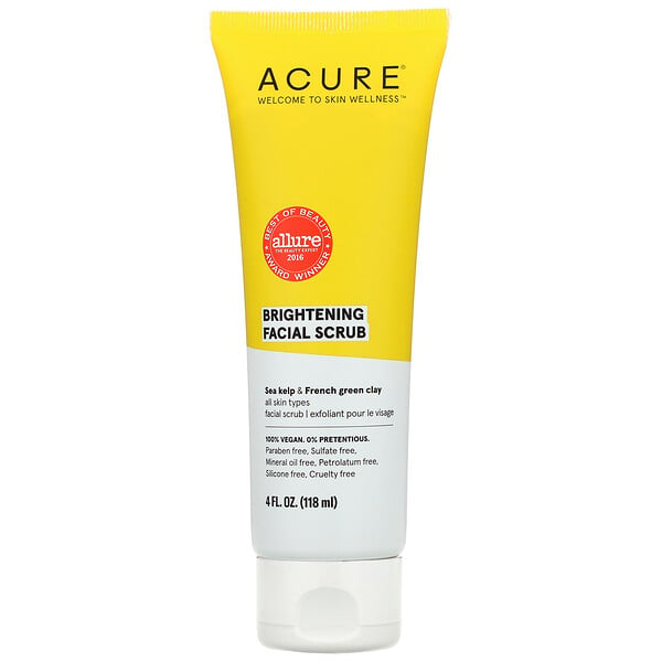 Acure, Brightening Facial Scrub, 4 fl oz (118ml)