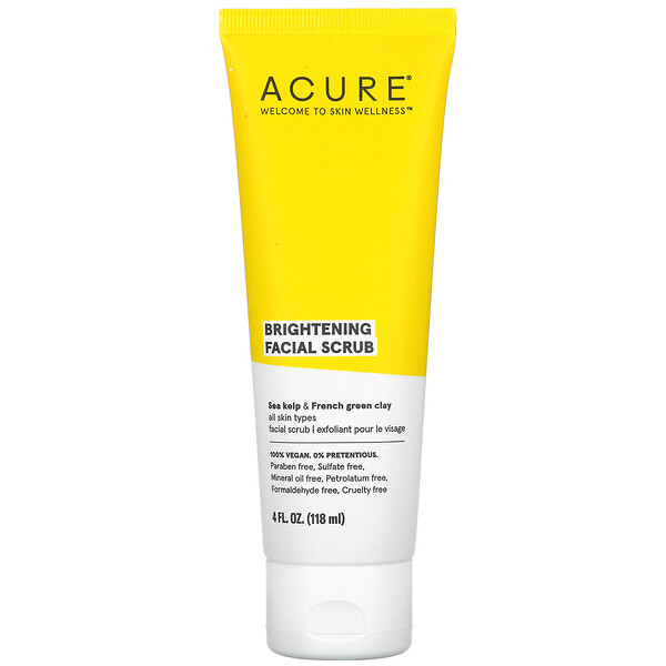 Acure, Brightening Facial Scrub, 4 fl oz (118 ml)