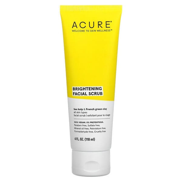 Acure‏, Brightening Facial Scrub, 4 fl oz (118 ml)
