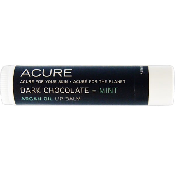 Acure Organics, Бальзам для губ с аргановым маслом, темный шоколад + мята, 0,15 унции (4,25 г) (Discontinued Item) 