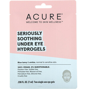 Акьюр Органикс, Seriously Soothing Under Eye Hydrogels, Two Single Use Eye Gels, 0.236 fl oz (7 ml) отзывы