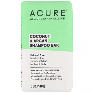 Acure, Shampoo em Barra de Coco e Argan, 140 g (5 oz)
