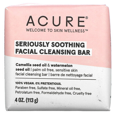 Купить Acure Серьезно успокаивающее очищающее мыло для лица, 113 г (4 унции)