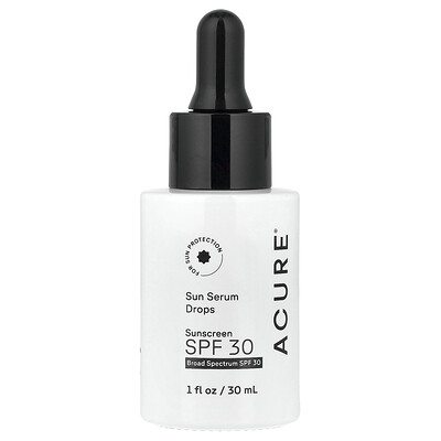 ACURE, Protector solar en gotas de sérum solar, FPS 30, 30 ml (1 oz. líq.)