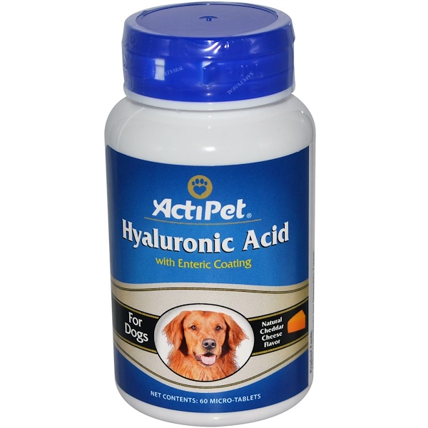 Actipet, Hyaluronic Acid for Dogs, Natural Cheddar Cheese Flavor, 60