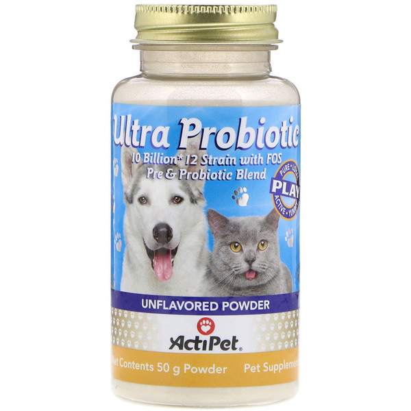 Actipet, Ultra Probiotic, For Dogs and Cats, Unflavored Powder, 50 g