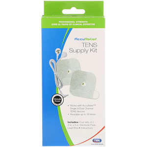 Отзывы о AccuRelief, TENS Supply Kit, 4 Sets of 2 Electrode Pads & 1 Lead Wire