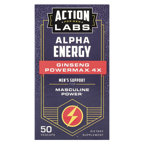 Action Labs For Men Alpha Energy Ginseng Powermax™ 4x 50 VegCaps