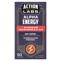 Для чоловіків, Alpha Energy, Ginseng Powermax™ 4x, 50 капсул VegCaps