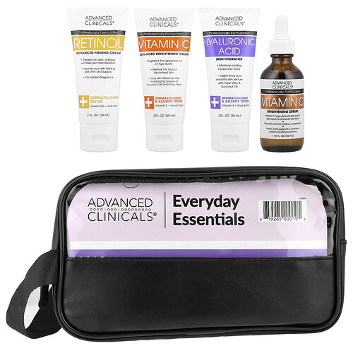 Advanced Clinicals iHerb® Exclusive, Everyday Essentials Beauty Bag, 5 Piece Set