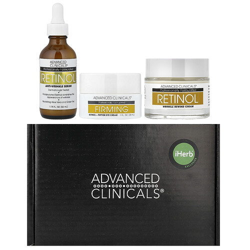 Advanced Clinicals iHerb Exclusive, Advanced Clinicals Retinol Rewind Gift Set, 3 Piece Set