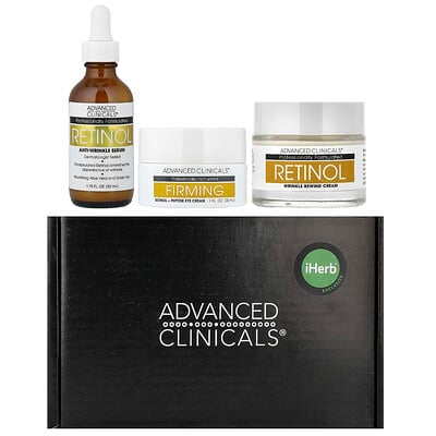 Product Image for Advanced Clinicals, iHerb Exclusive, Advanced Clinicals Retinol Rewind Gift Set, 3 Piece Set