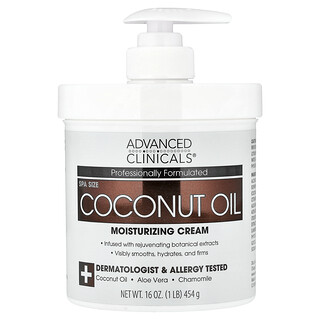 Advanced Clinicals, Coconut Oil Moisturizing Cream, Feuchtigkeitscreme mit Kokosnussöl, 454 g (16 oz.)