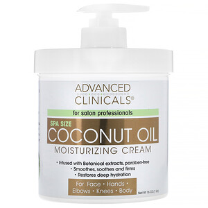Advanced Clinicals, Coconut Oil Moisturizing Cream, 16 oz (454 g) отзывы покупателей