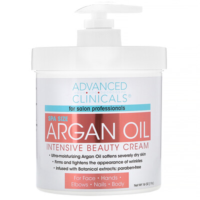 

Advanced Clinicals Аргановое масло, крем Intensive Beauty, 16 унций (454 г)