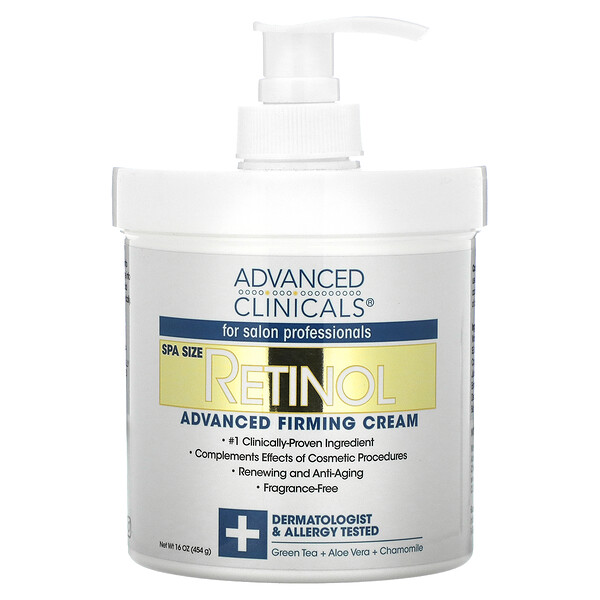 Advanced Clinicals, 레티놀, 어드밴스드 퍼밍 크림, 454g(16oz)
