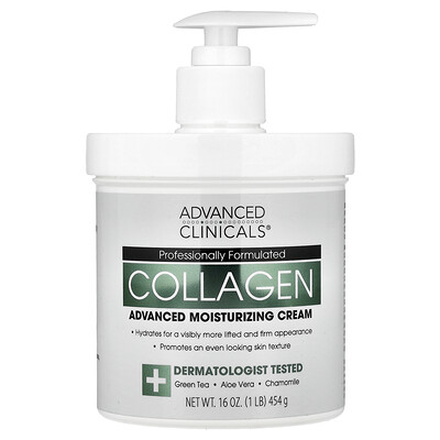 Product Image for Advanced Clinicals, Collagen, Advanced Moisturizing Cream, 1 lb (454 g)