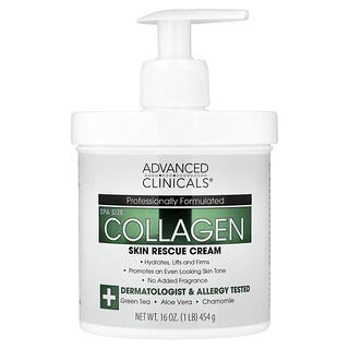 Advanced Clinicals, Collagen, Skin Rescue Cream, 16 oz (454 g)