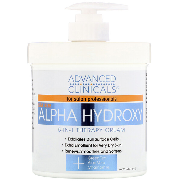 Advanced Clinicals, Alpha Hydroxy, 5in1 Therapy Cream, 16 oz (454 g