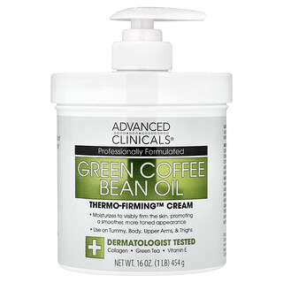 Advanced Clinicals, Green Coffee Bean Oil, Thermo-Firming™ Cream, 16 oz (454 g)