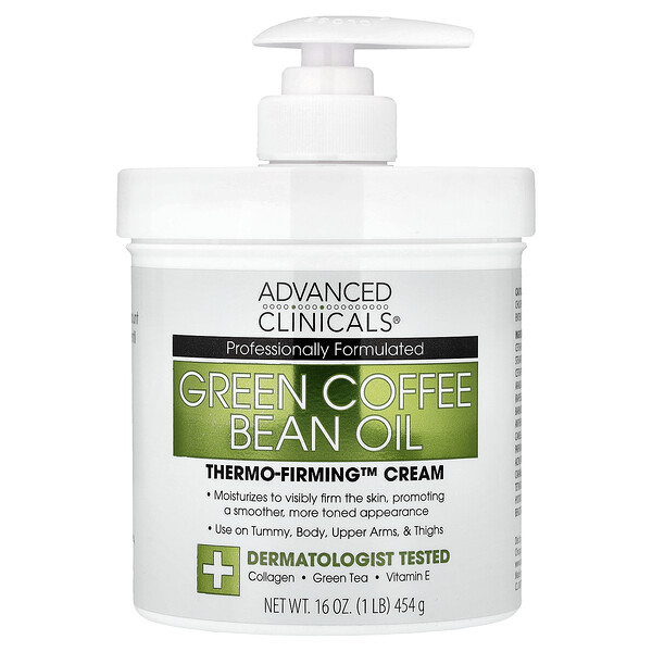 Advanced Clinicals Green Coffee Bean Oil, Thermo-Firming™ Cream, 16 oz (454 g)