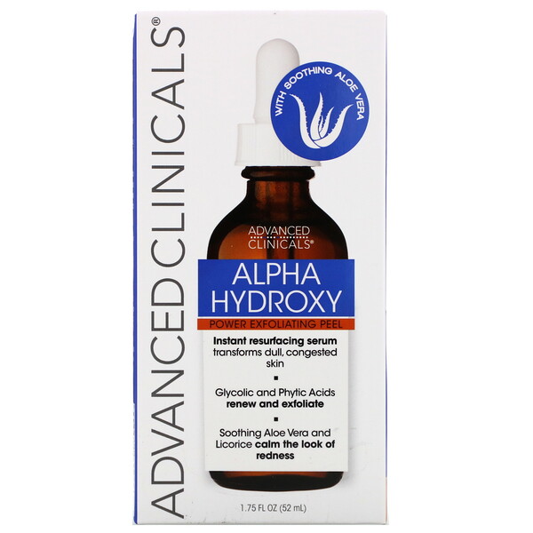 Advanced Clinicals, Alpha Hydroxy, Power Exfoliating Peel, 1.75 fl oz