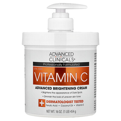 Product Image for Advanced Clinicals, Vitamin C, Advanced Brightening Cream, 16 oz (454 g)
