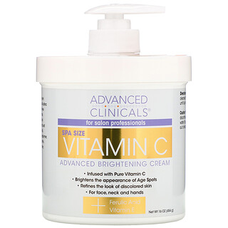 Advanced Clinicals, Vitamina C, Crema iluminadora avanzada, 454 g (16 oz)