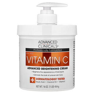 Advanced Clinicals, ビタミンC、アドバンストブライトニングクリーム、454g