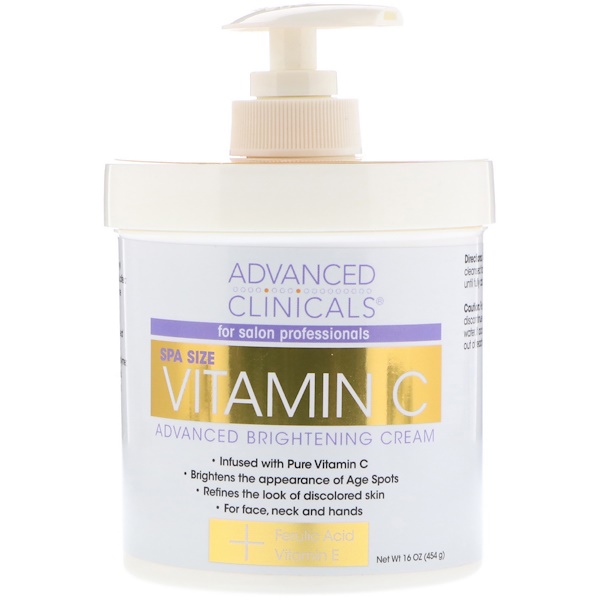 Advanced Clinicals, Vitamin C Advanced Brightening Cream, 16 oz (454 g)