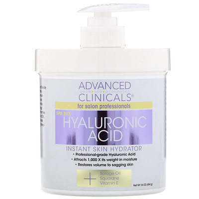 Advanced Clinicals Гиалуроновая кислота для мгновенного увлажнения кожи, 454 г (16 унций)